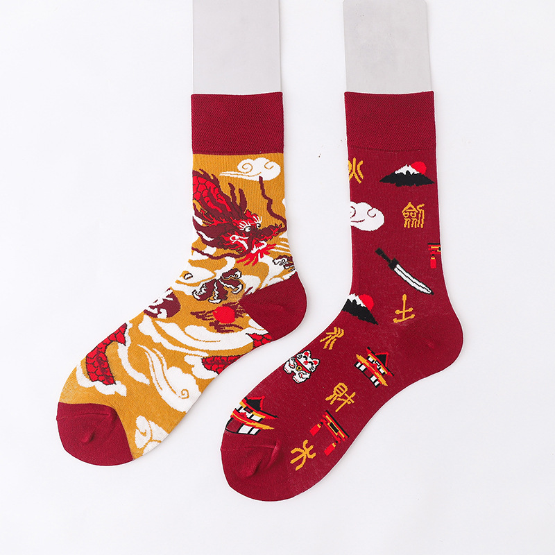 Creative AB Tide Couple Couple Socks Street Cartoon Crew Cotton Socks Men Women Socks